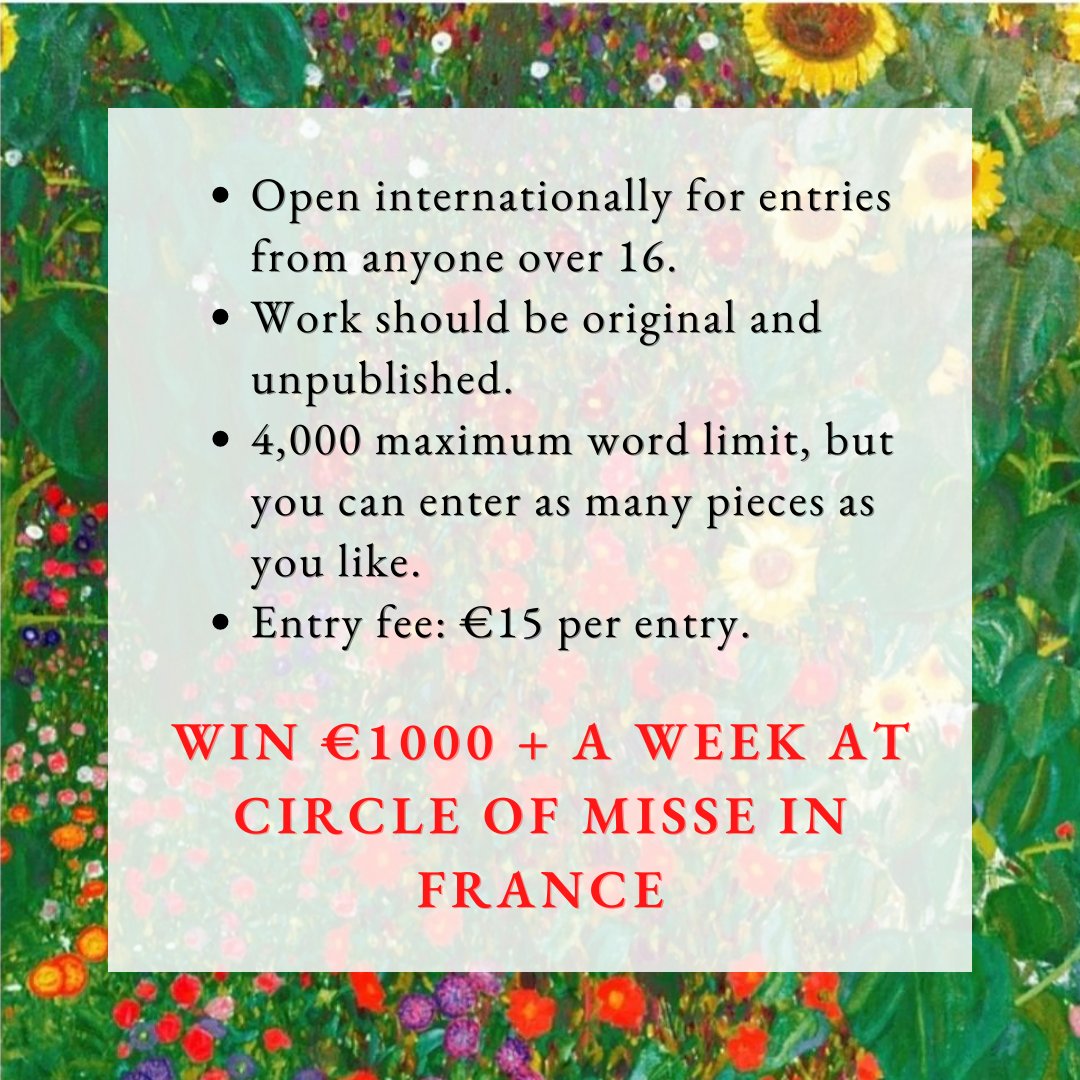 themothmagazine's tweet photo. It's your final week to submit to The Moth Nature Writing Prize 2022 – to be judged by Max Porter. 

Send us your poetry or prose that explores your relationship with the natural world!

✨ Win €1000 + a trip to @circleofmisse ✨ 
Closes THIS THURSDAY: https://t.co/7BE7h8sIpf https://t.co/BsLUEe0rIi