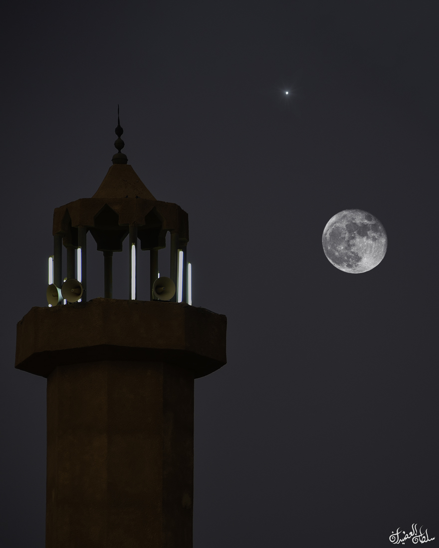 salodidan's tweet photo. من سماء #الغاط
لقطة لاقتران القمر 
بكوكب المُشْتري (#Jupiter)

مساء اليوم الأحد
15 صفر 1444هـ
الموافق 11 سبتمبر 2022م https://t.co/PeGIqrug00