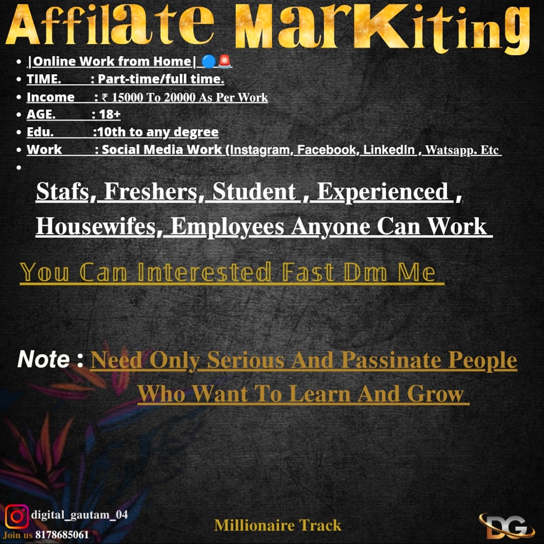 👉Start Your👇 Journey  Today 👍🙂
You Are Interested Fast DM ME 
#twitterTillu #affiliatmarketing #affiliate #TwitterMemes #earning #twitterleads #viral #foryou