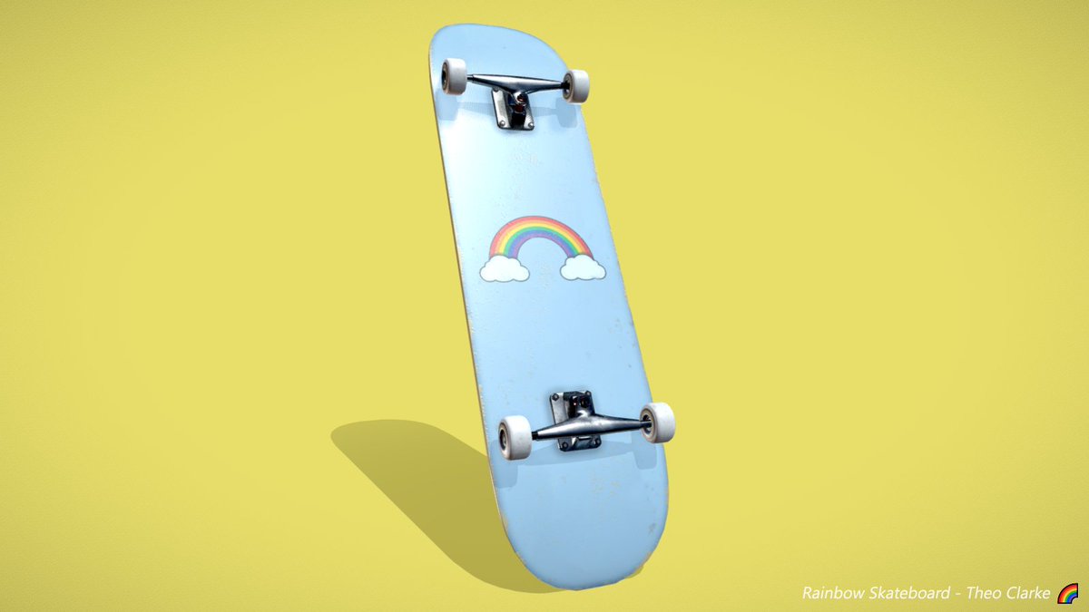 theoclarke4L's tweet photo. Made this rainbow skateboard as my entry to this week's #sketchfabweeklychallenge (and borrowing a bit of inspo from @intogamesHQ 's #designworkout challenge too!). Pretty proud of how this model has turned out 😁🌈🛹
View in 3D 👉 https://t.co/iD53op5onw
#3dart @Sketchfab https://t.co/n69BqEbDs3