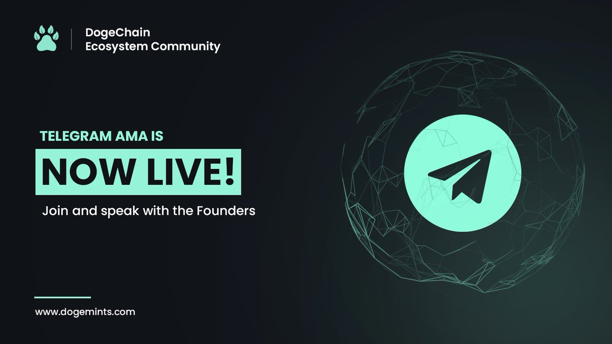 Our Telegram AMA with <a href="/DCecosystem/">Dogechain Ecosystem</a> is NOW LIVE 🎥 

You don’t want to miss this one 🔥 500 $WDOGE will be given away to listeners with the best questions!! 

Join now 👉 t.me/dogemintsoffic…
