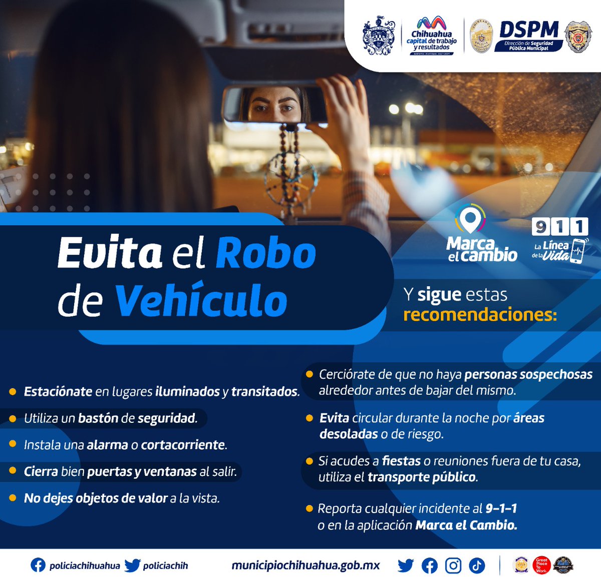 policiachih's tweet photo. 🚗 Hemos recuperado más de 220 vehículos robados gracias a la Plataforma Escudo Chihuahua #PECUU👮🏼‍♀️👮🏽‍♂️ y al reporte ciudadano. Cuida tu patrimonio y sigue estas recomendaciones. 👇🏼 https://t.co/HtVcoQbIaD