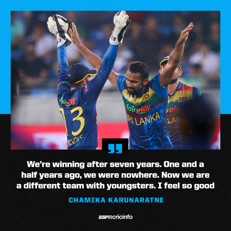 cricinfo's tweet photo. 🇱�� fans, how good does it feel to be champions of Asia?

#AsiaCup2022Final #SLvPAK