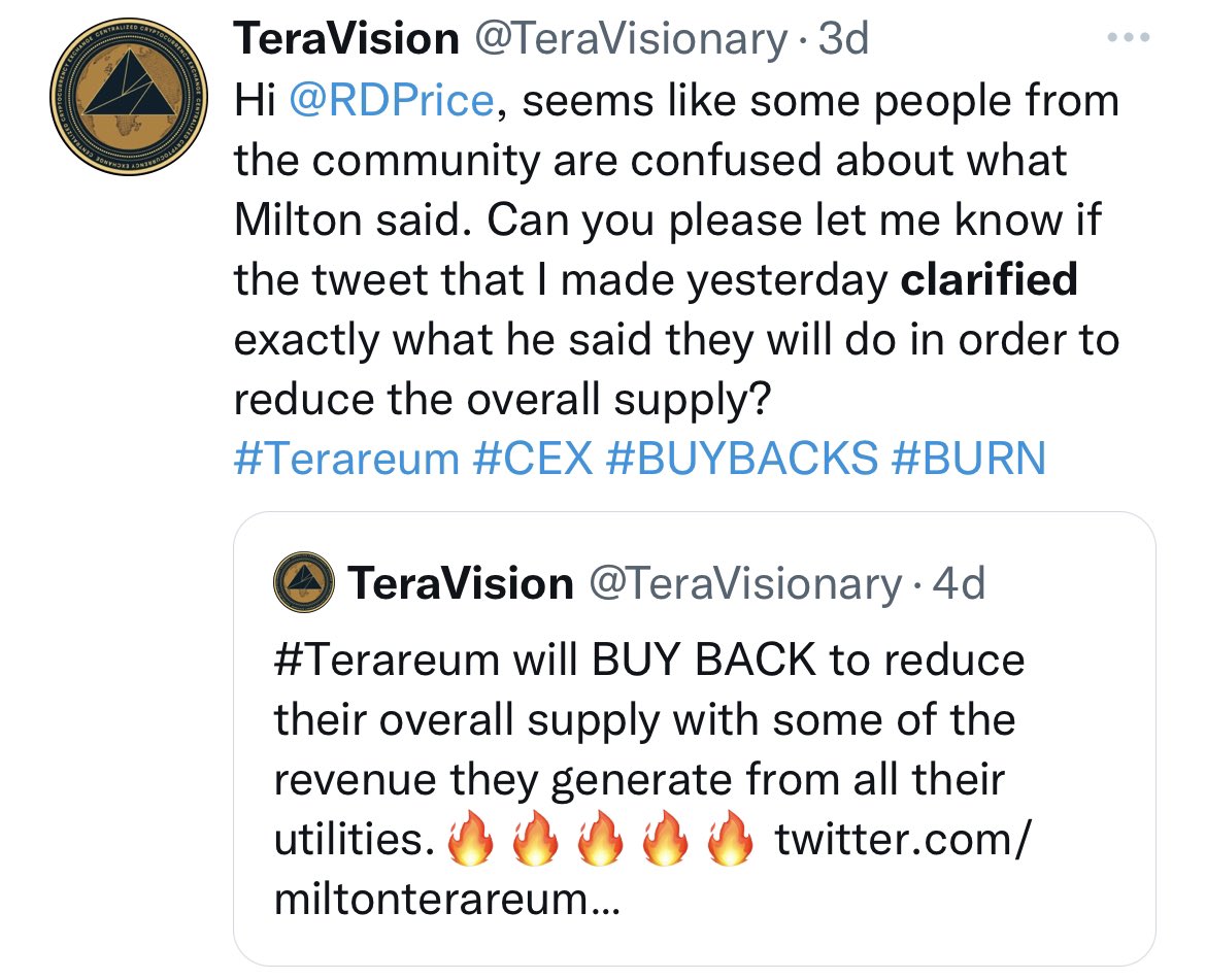 EnVision45's tweet photo. @CoolNCriss @GuyRichards83 Yes a church that is…
Those #Terareum Maxis are becoming the community they once left because of their Cultish Behavior. Looks like I’m a “FUDDER” now. That’s why @RDPrice blocked me since he can’t answer my damn question. Even the Dev team did not and that’s Community Driven?🤔 https://t.co/iHdnzcLdQm