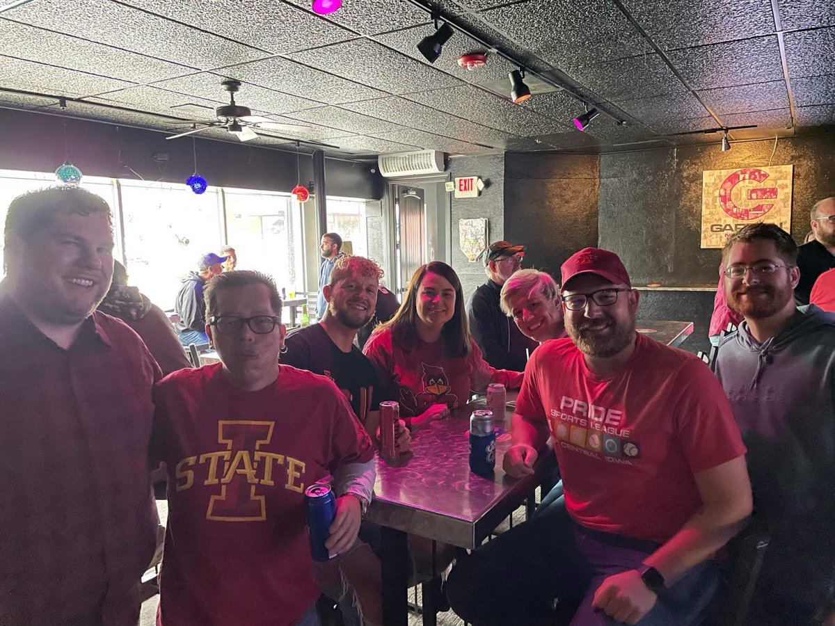 We had such a great time yesterday with @PrideSportsDM watching the Iowa vs ISU game at at #TheGardenNightClub. An amazing turnout! #BearsDSM #LGBTQIA #sportsball #GayEvents #DesMoinesBears