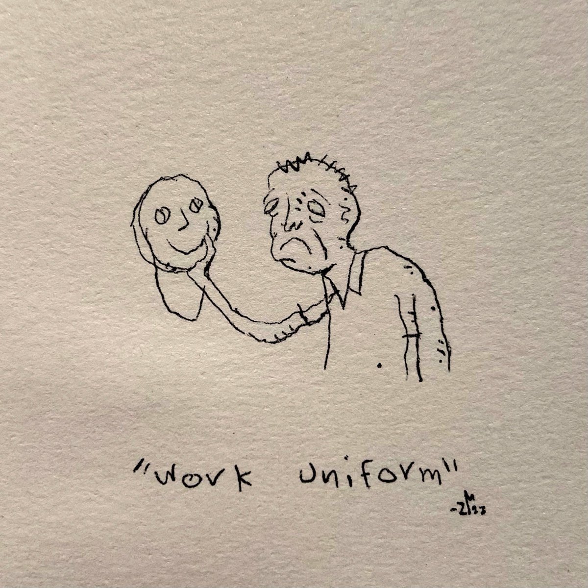 zigmelon's tweet photo. i would never consider my work to be what i do at the job that i have to pay the bills. but i wrote the text this way to get my point across.
love, zm.
.
.
.
#lowbrow #inkdrawings #inkartwork #oddart #degenerateart #illustratedlife #roughart #smalldrawings #basementart https://t.co/2wpgyXmE6h