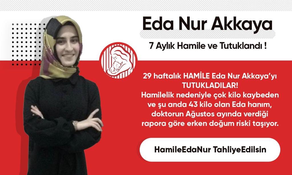 varskvlavimedea's tweet photo. 28 yaşındaki 7 aylık hamile Eda Nur Akkaya, Bylock kullandığı iddia edilerek Edirne’de tutuklandı. 
Hamilelik nedeni ile çok kilo kaybeden ve şu anda 43 kilo olan Akkaya, düşük riski taşıyor. 
@NataliAVAZYAN 
HamileEdaNur TahliyeEdilsin https://t.co/VXpairf9hM