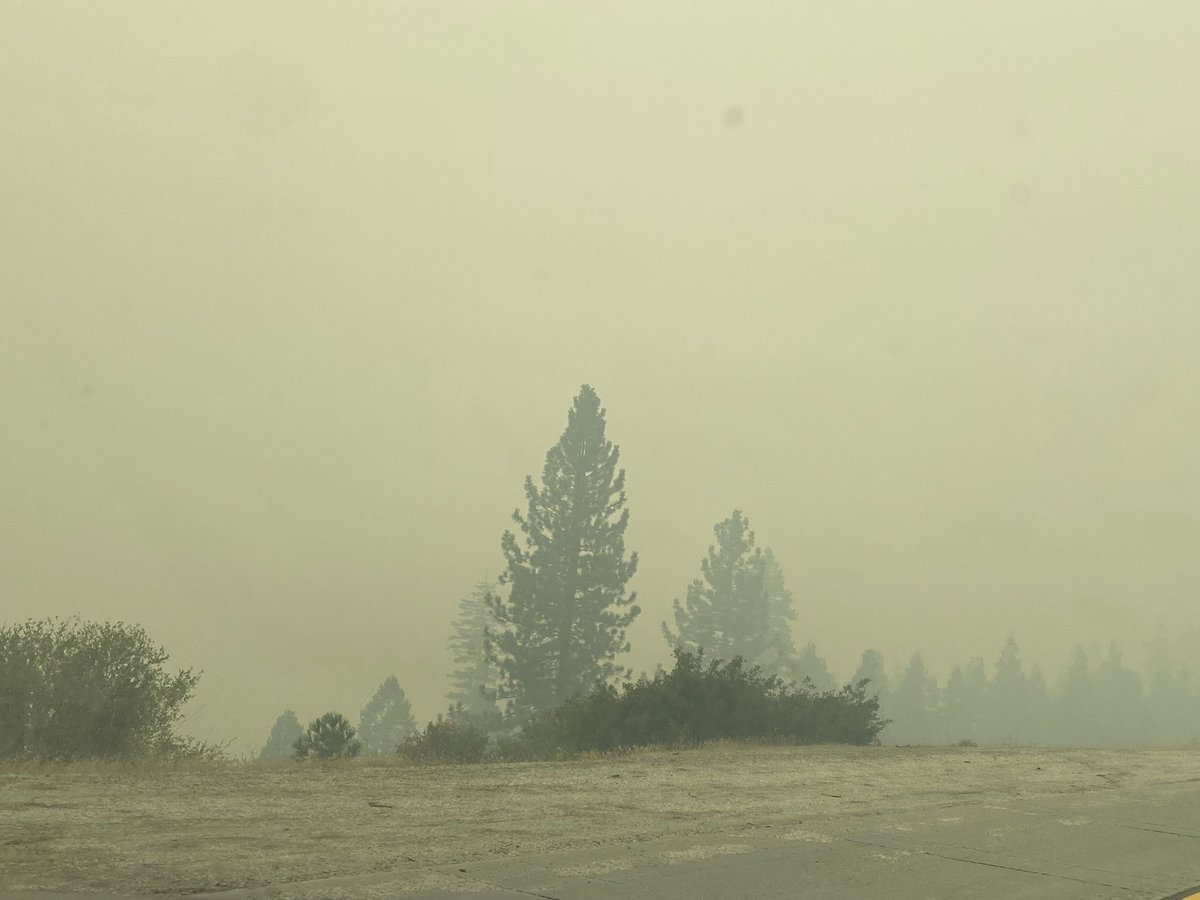 sydneypoliver's tweet photo. A look at the smoke at Emigrant Gap exit on I-80 #MosquitoFire https://t.co/ljxZiJJfgr
