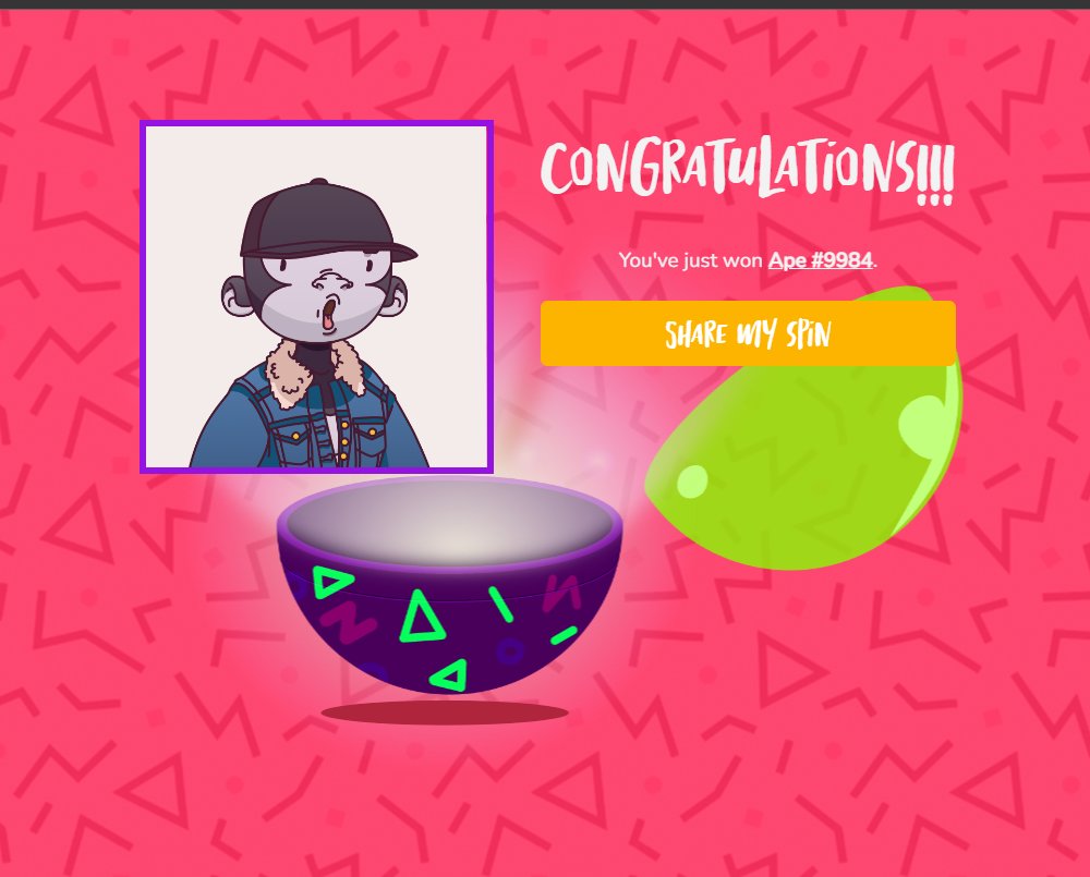 I've just won Ape 🧙‍♀️  flippinrabbits.xyz #JustFlipIt #WAGFI <a href="/FlippinRabbits/">Flippin' Rabbits</a>