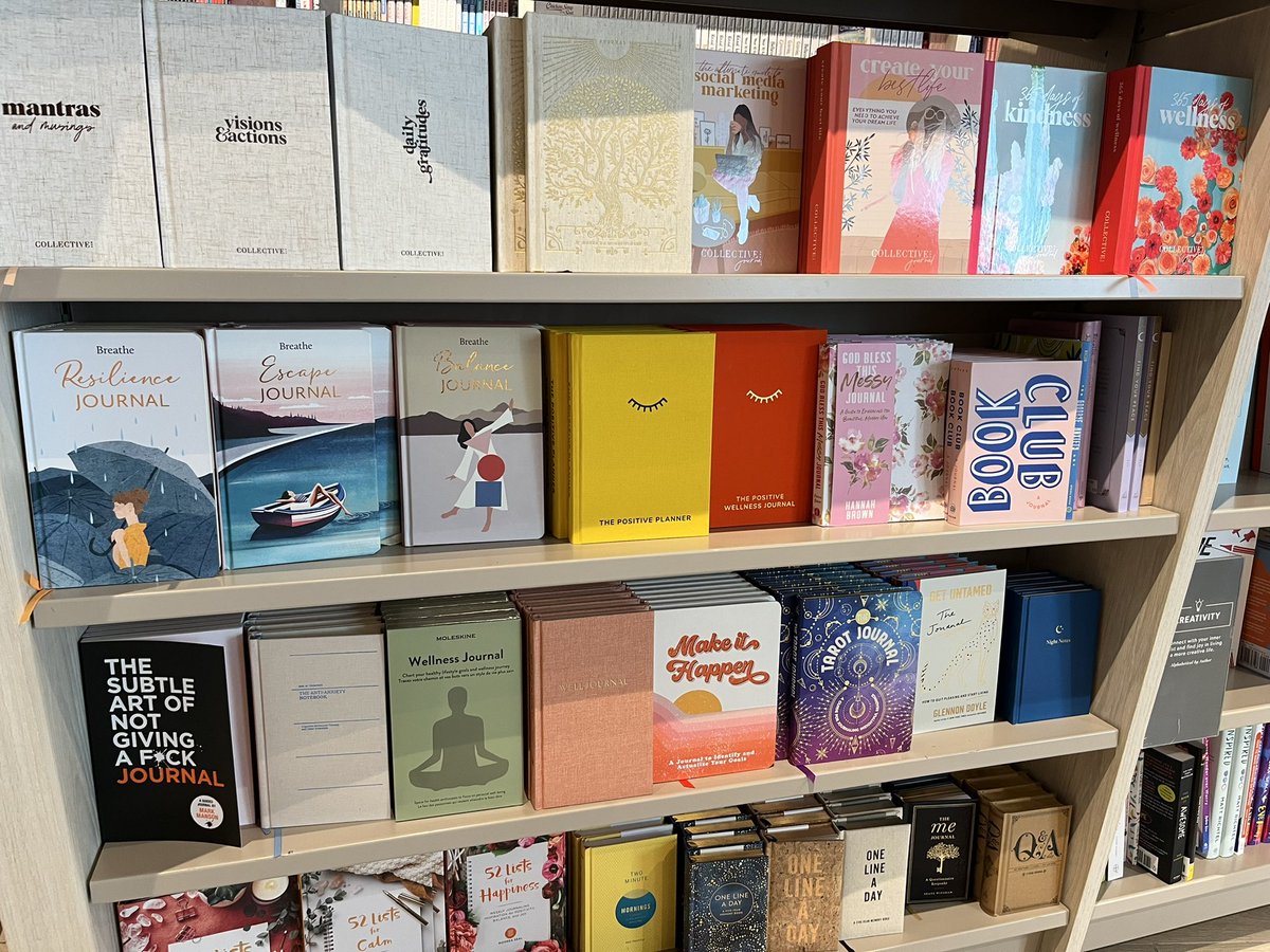 InesKrtb's tweet photo. Went into Indigo to check out their new and improved #wellness section. This is the overwhelming selection of journals they have🤯 
Incredible how wellness has become marketed to us as something we need to spend so much money on when it’s actually supposed to be a simple practice https://t.co/cFwPwLJBWW