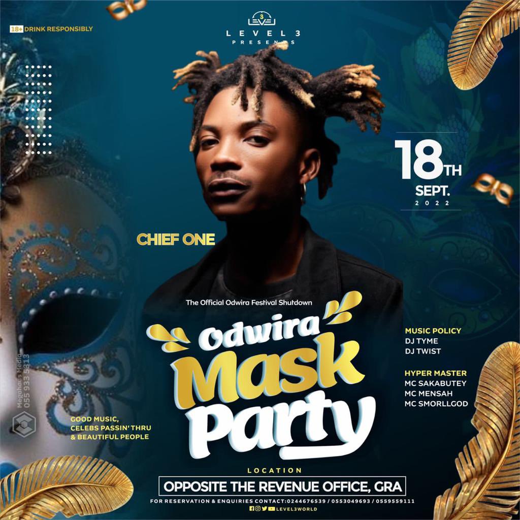chief__one's tweet photo. I’m coming through Odwira Festival next week Sunday, September 18th in Akropong. Will be performing at @level3world Bar &amp; Lounge (opposite GRA Office). #Level3 — Enter The Fun!!! #whatisthat https://t.co/fkWuM0i6k2