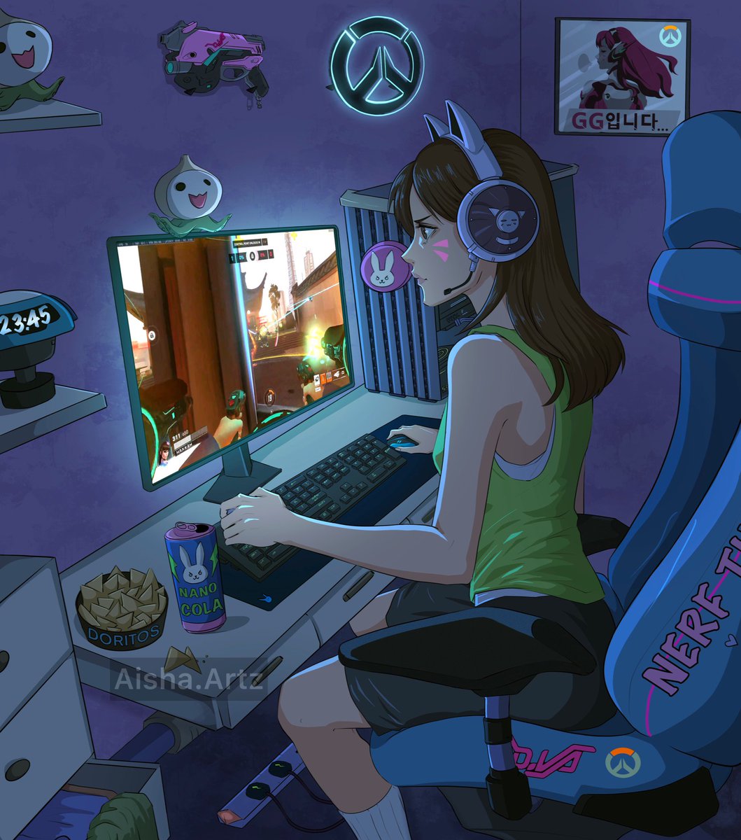 My fan art of DVA 💖  #Overwatch #overwatch2 <a href="/PlayOverwatch/">Overwatch</a>