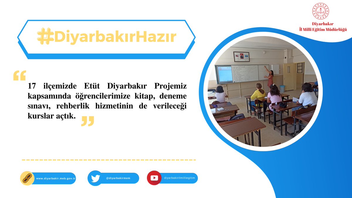 #DiyarbakırHazır 

Biz de hazırız.
<a href="/tcmeb/">Millî Eğitim Bakanlığı</a> 
<a href="/aliihsansu_/">Ali İhsan Su</a> 
@a_karaaslan69
<a href="/Murat4Kucukali/">Murat Küçükali</a>
<a href="/ekin2107/">ebubekir ekin🇹🇷</a>
<a href="/Diyarbakirmem/">Diyarbakır İl Millî Eğitim Müdürlüğü</a>