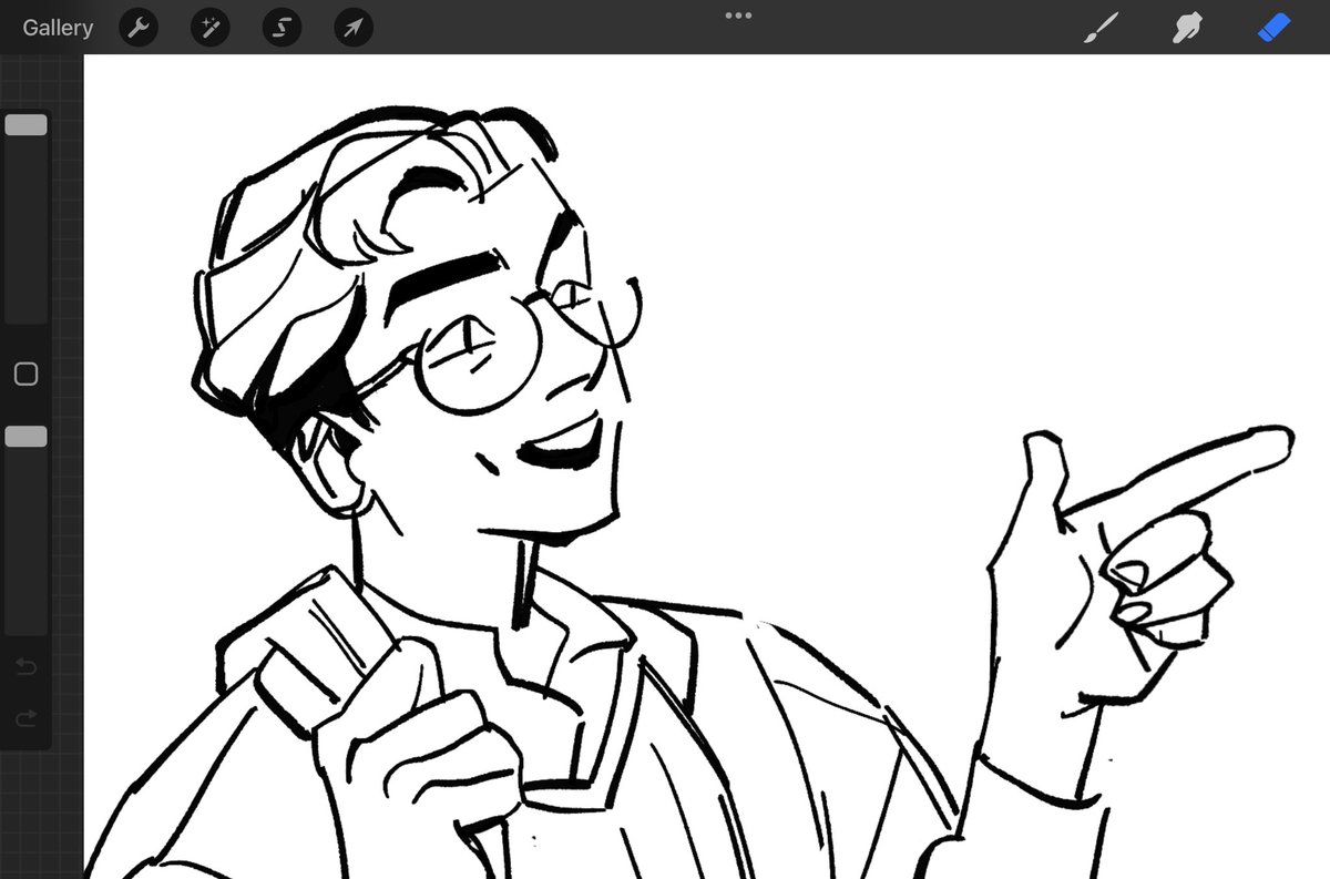 i was just sketching him to warm up TODAY he is so dear to me my little four eyed precious thing 