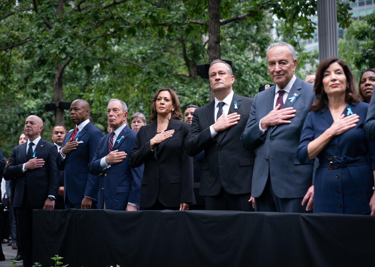 VP46Archive's tweet photo. We will never forget the 2,977 lives lost on 9/11. Today standing at Ground Zero, I am reminded of the impact this attack had on our nation and those who lost loved ones. Doug and I stand with you today and every day. https://t.co/oLQmcyRuck
