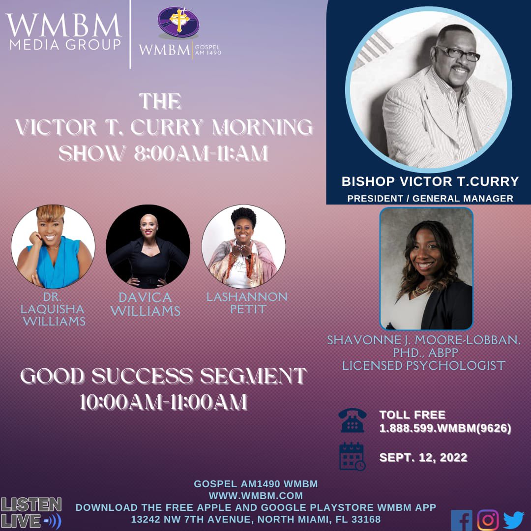 iamLaShannon_'s tweet photo. Guess whoβs baccck? Your favorite morning show. The #GoodSuccessSegment is back for another season. π Join us tomorrow, Sept 12 as we kick off a new season, w/ new guests + more good success. Tune in at 10am EST w/ special guest: Dr. Shavonne via @AM1490WMBM. π» #talkradio https://t.co/Xi8xIn8oTb