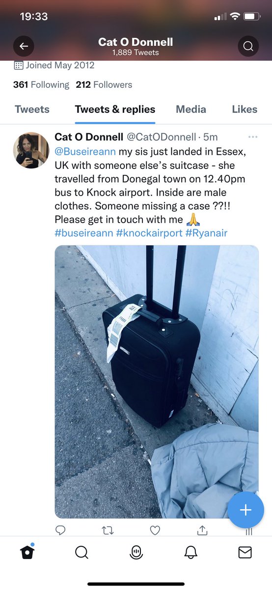 CatODonnell's tweet photo. Can anyone please retweet so we can return bag and get my sisters bag back @Buseireann https://t.co/QHAxJQSVB3