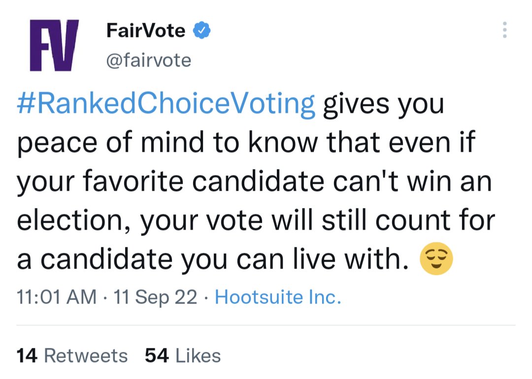 aaronfhamlin's tweet photo. Part of my next article will highlight explicitly false claims about RCV that go completely unquestioned. Like this one. @SarahPalinUSA voters didn't get their second choice counted because their second choice candidate was already artificially eliminated. https://t.co/w8u45EaAV3