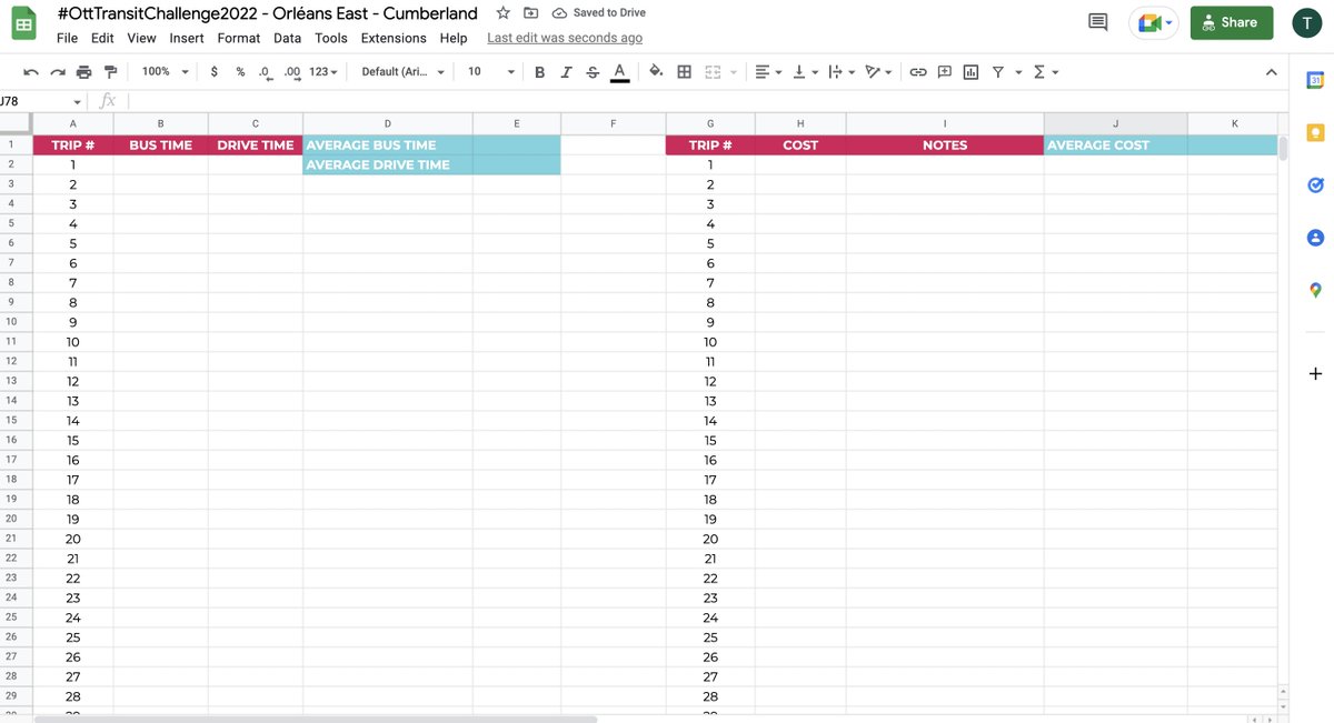 TessaNFranklin's tweet image. For #OttTransitChallenge2022, I made a list of 30 trips to grocery stores, local spots and social services.

I&apos;ve also created a google doc where I&apos;m compiling the costs of getting around and comparing them to different income amounts such as ODSP, CPP and avg. income.

1/