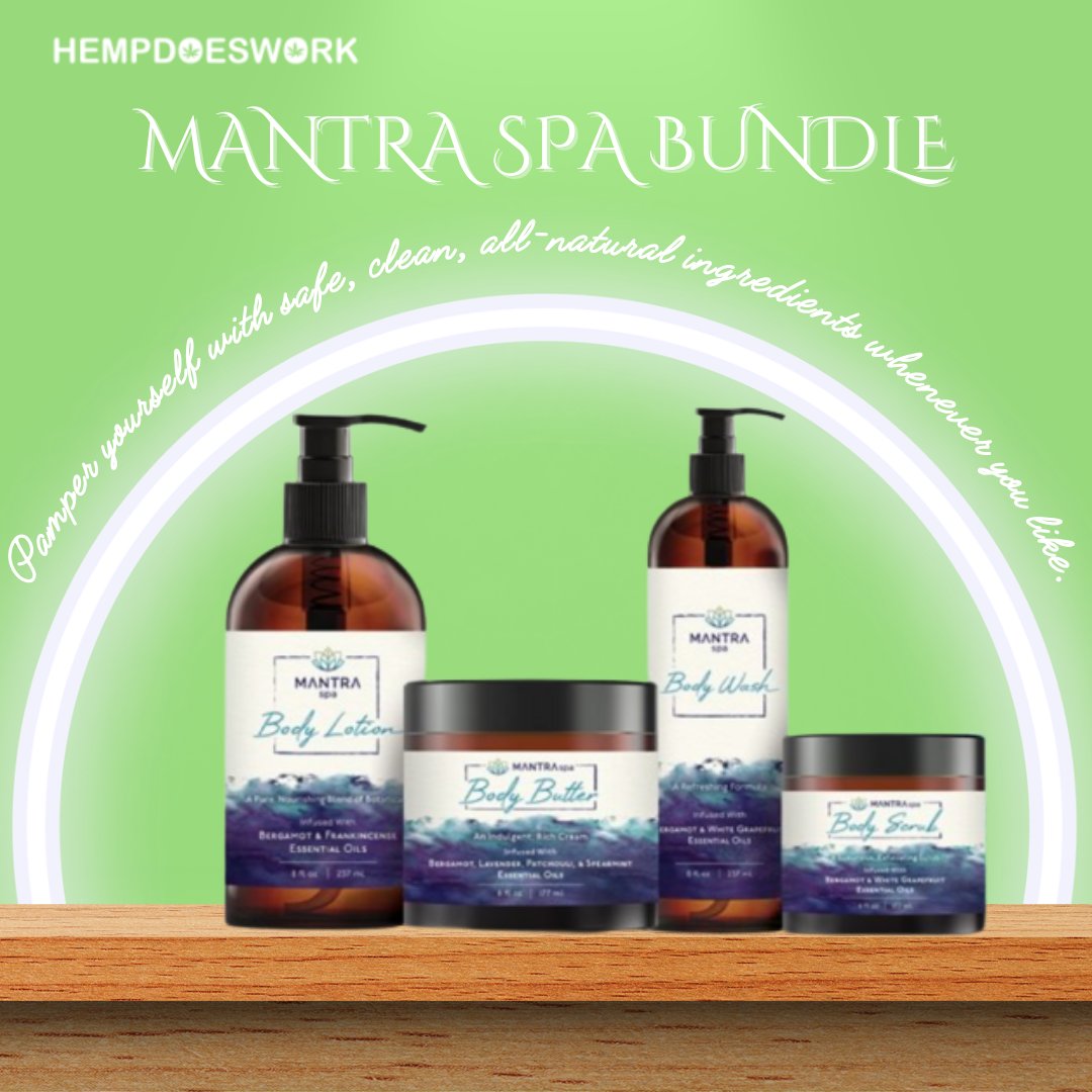 hempdoeswork's tweet photo. Mantra Spa is taking self-care to a whole new level by bringing the euphoric, luxurious feel of a high-end spa right to your home, plus all of the wonderful benefits.
Shop Now:
https://t.co/aIqQFPtoSi
#bodybundle #bodywash #bodybutter #bodyscrub #bodylotion #Spa #BodyCare https://t.co/GTjqG2G5dG