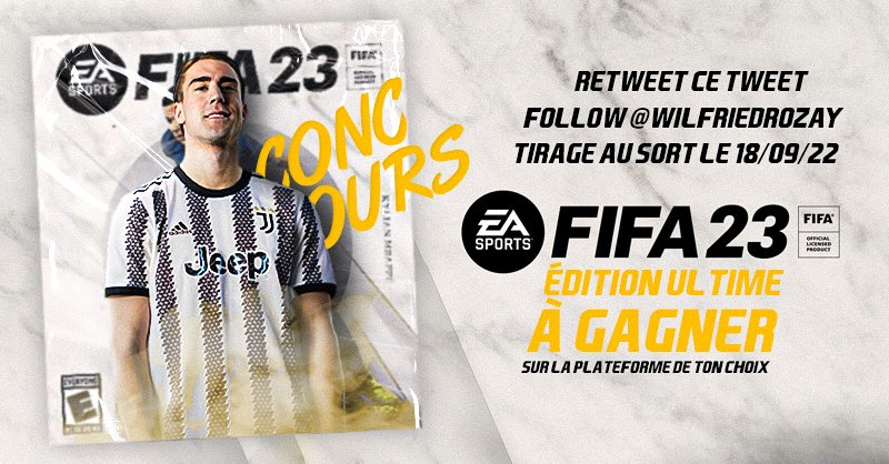 WilfriedRozay's tweet photo. 🚨 #CONCOURS FIFA 23 ÉDITION ULTIME 🚨

Tente de remporter un FIFA 23 Édition Ultime sur la console de ton choix (PS, Xbox, PC) ��

Pour participer :

➡️ #RT ce tweet
➡️ Follow @WilfriedRozay

⚠️ TAS le 18 septembre 2022

🍀 Bonne chance à tous ! https://t.co/K9gyH4IpXa