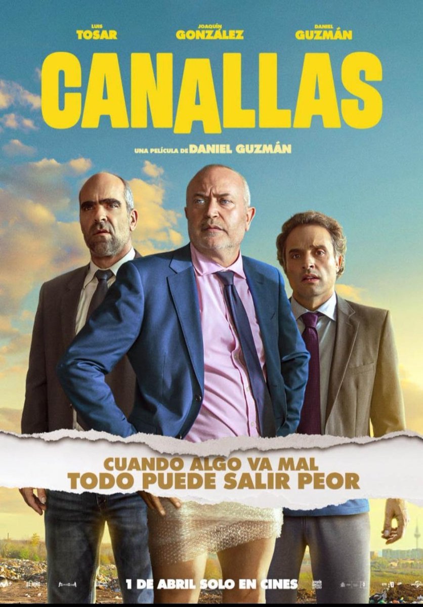 #Canallas Consigue lo que nosotros esperabamos, pasar un rato de risas con situaciones disparatadas y enredos durante toda la peli.  Personajes peculiares,raros,tramposos, canallas🤣.Divertida,con un tramo final muy bueno y unos actorazos  geniales 👍. <a href="/danielguzman/">Daniel Guzmán</a> gracias👏