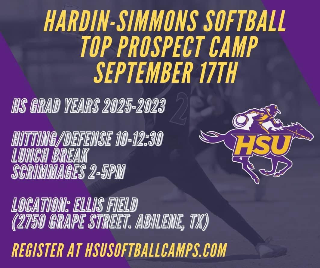 We have 10 more spots for our Prospect Camp this Saturday! We are looking forward to a great showing. Register at hsusoftballcamps.com! 🤠