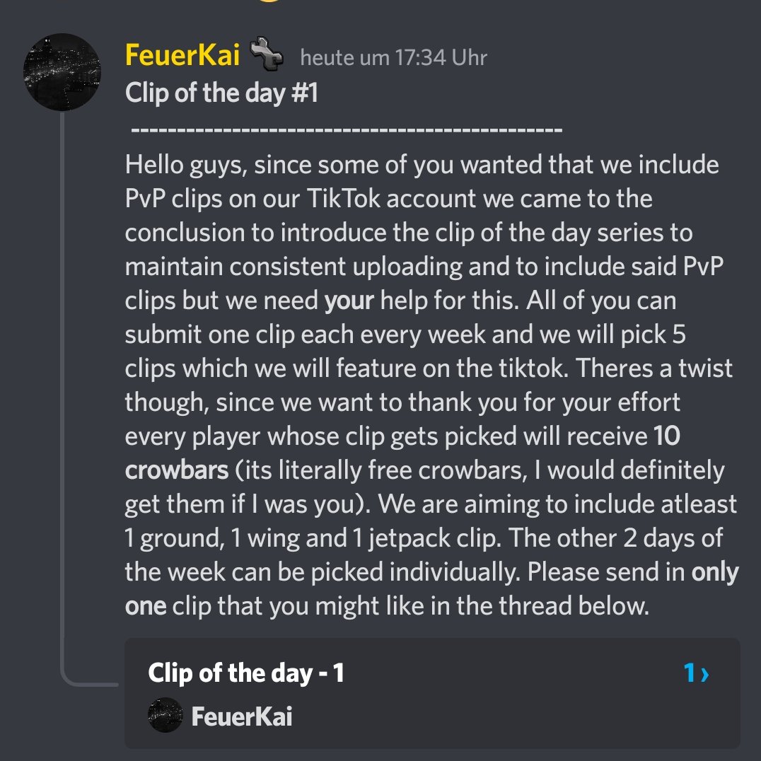 GrandTheft_MC's tweet photo. Did you ever think about having your clips featured on our social media platforms? 

Well now is your chance, starting today we will post 5 clips a week from our community and the picked players will even get a crowbar reward. 

Check it out on our discord! https://t.co/zOyaNatFjS