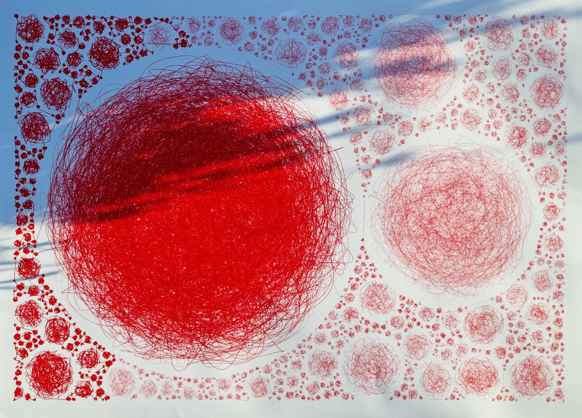 greweb's tweet image. #plottertwitter nearly 1 kilometer of one curved line.