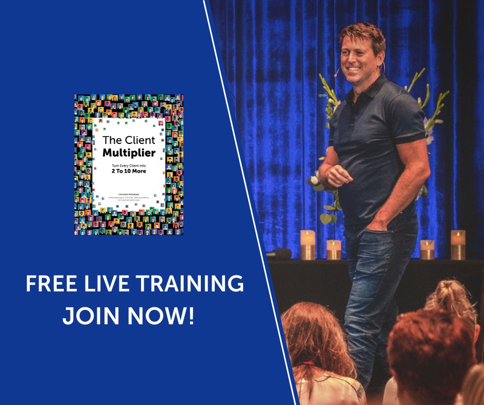 imcjajk's tweet photo. ✨Wow!!! My friend &amp; mentor, Christian, is sending so much love and value in a FREE training!! He is revealing his Client Multiplier technique that’ll allow you to get 2-10 more clients from every client. Don't miss this tomorrow!! Register TODAY!!! https://t.co/vs6lLnUIF5 https://t.co/Y5qLOyo7lm
