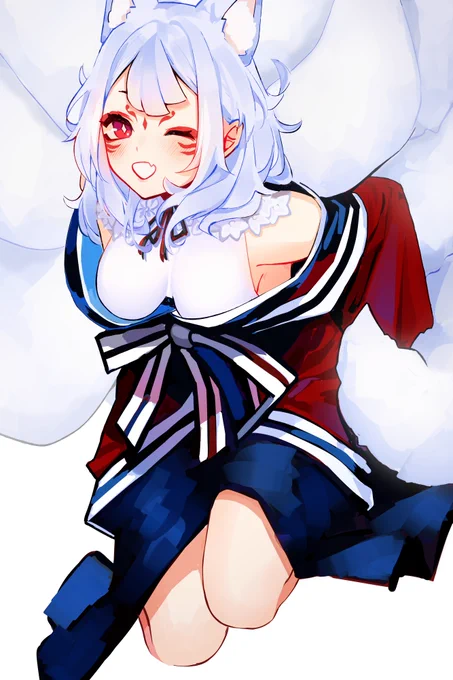 Even if they were to turn into a worm and marinate themselves in wine, id still love this fox mom #DrawKosaka 