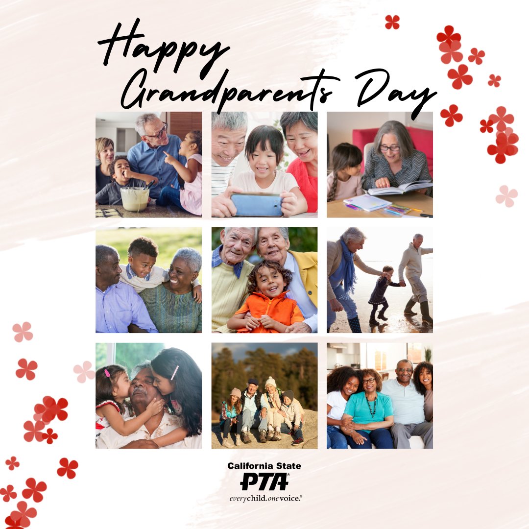 CaliforniaPTA's tweet photo. Decades of research back up what we know and value: Family involvement is the real key to our kids’ success. To all the grandparents and those that care for and mentor younger generations -- Happy Grandparents Day!  #PTA4Kids #YourKINDofPTA https://t.co/21mtkfrAvb