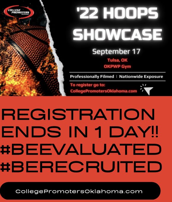 OklahomaRecruit's tweet photo. #CPOKShowcase!! Register at https://t.co/INEKx3mWBc today to guarantee your spot!!
Check-In for both groups starts at 8:30am on Sept 17th at the OKPWP gym in Tulsa and the event will run until Noon!
#LetsGo
#BeRecruited
#CPOK https://t.co/FqNeQZVids