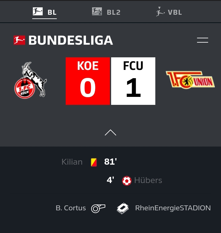 11 Eylül Pzr 2022 Almanya 1. Ligi Bundesliga'nın 6. haftasında 

1. FC Köln 
1. FC Union berlin 

#KOEFCU

ayrıca gör