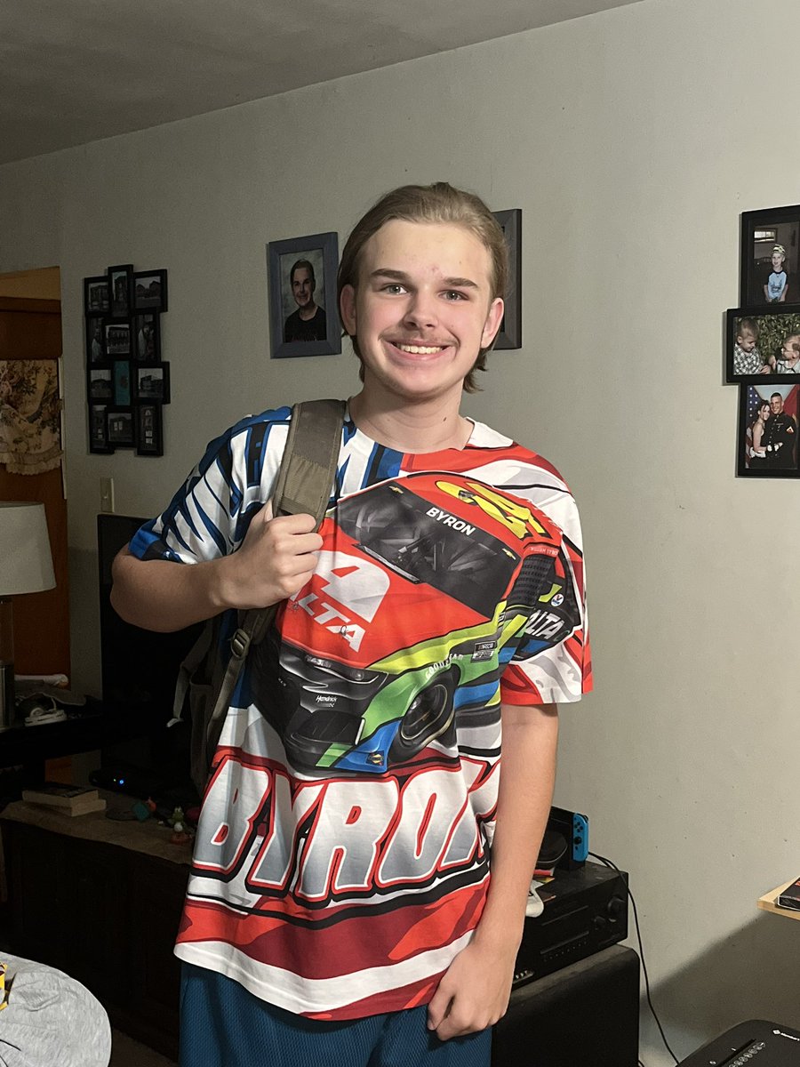 Bwerner2004's tweet image. He’s ready for his very first cup race  @WilliamByron @Hendrick24Team  it’s even more special because dad is a fire fighter