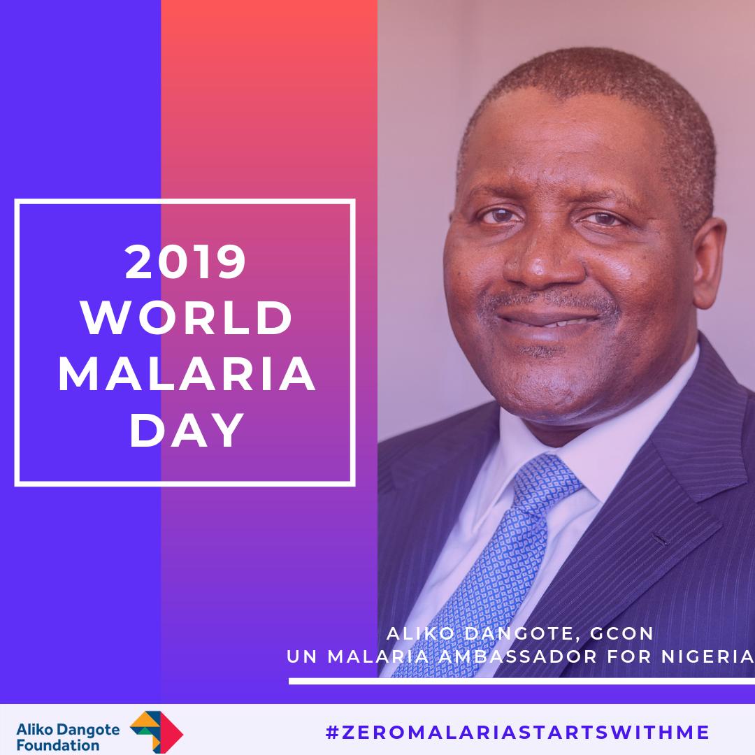 Aliko01dangote's tweet photo. A message from @AlikoDangote, Chairman/Founder, Aliko Dangote Foundation and the United Nations Malaria Ambassador for Nigeria to  commemorate 2019, World Malaria Day.

https://t.co/n59QCWc2Ya

#ZeroMalariaStartsWithMe
#WorldMalariaDay https://t.co/nhjuljeZpU