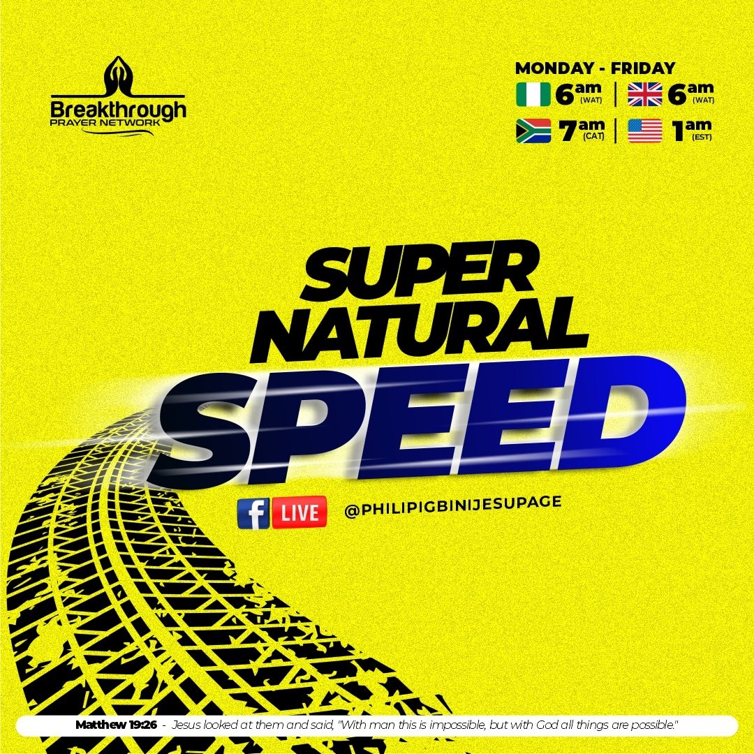 WordAssemblyHQ's tweet photo. Join Pastor Philip &amp; Pastor Bunmi Igbinijesu
on the Breakthrough Prayer Network by 6.00am via Facebook @philipigbinijesupage this Monday to Friday as we position and pray ourselves into supernatural speed.

Invite your family, friends &amp; everyone in your network. https://t.co/f5Gd6QFnOK