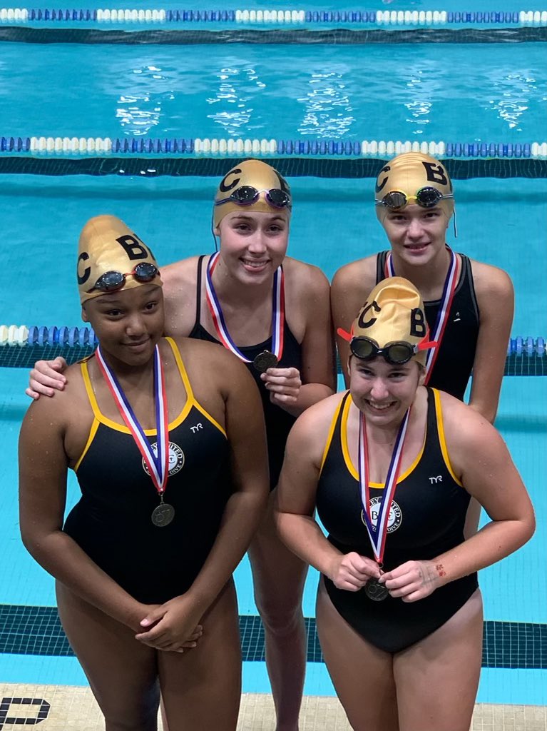 US_ASHsports's tweet photo. First place 200 yard relay for our ASH swim girls together with Bishop Foley @ Lamphere Relays! #teamwork #ASHDifference @BFC_Athletics @LamphereRams_AD @StudentAthlete @MIPrepZone https://t.co/j832t0uE6l