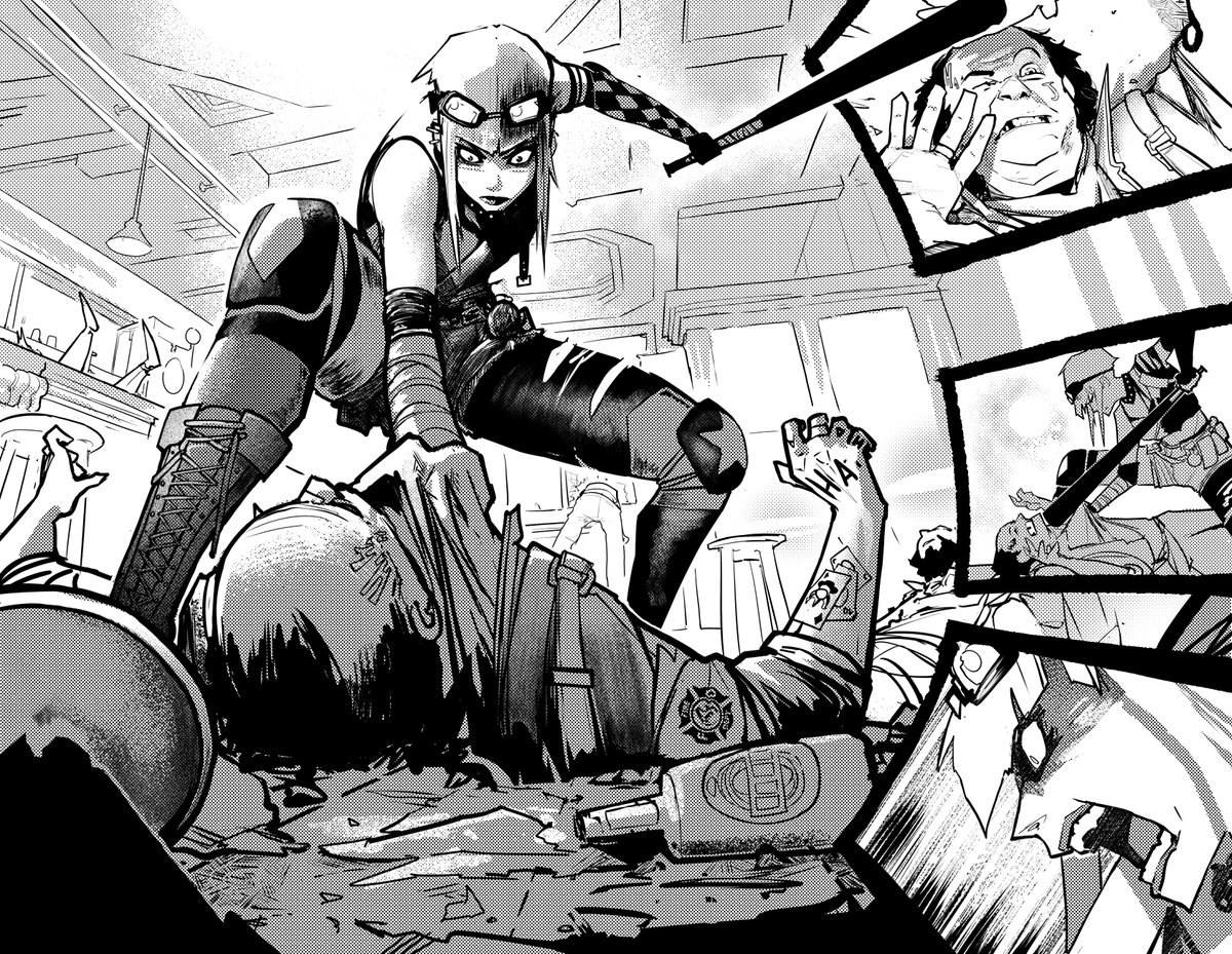 Today is #HarleyQuinn 30th birthday?!
Got a chance to draw her officially last year on my very first published comic with the amazing @dennisculver in Future State: Gotham #4