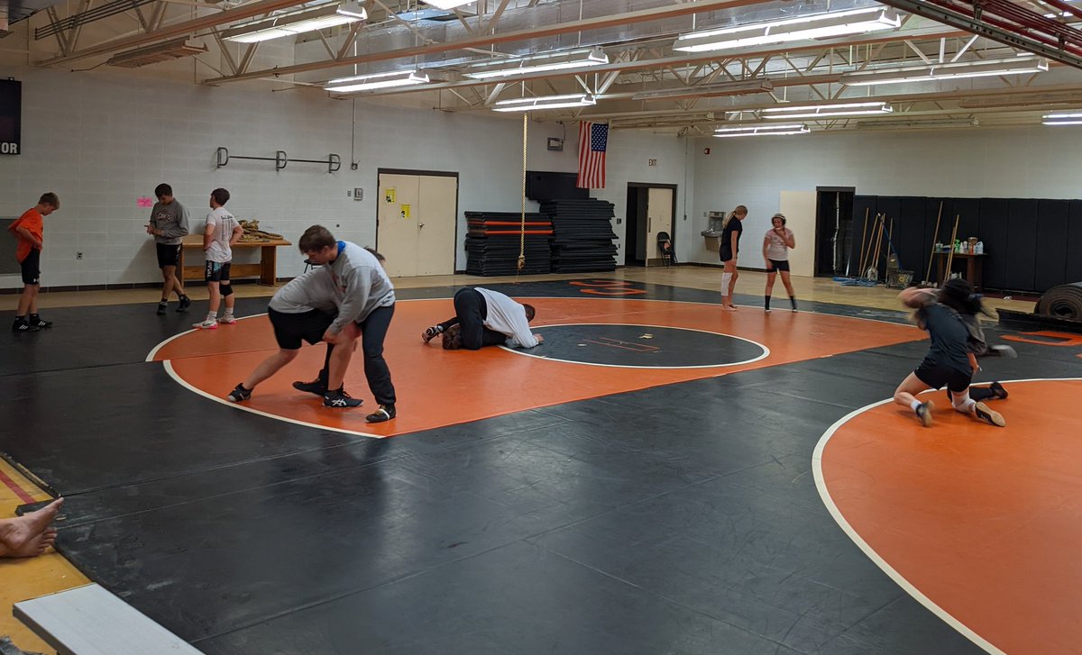 Great group of wrestlers at open mat today! 6th grade to senior, boys and girls, getting better one go at a time.