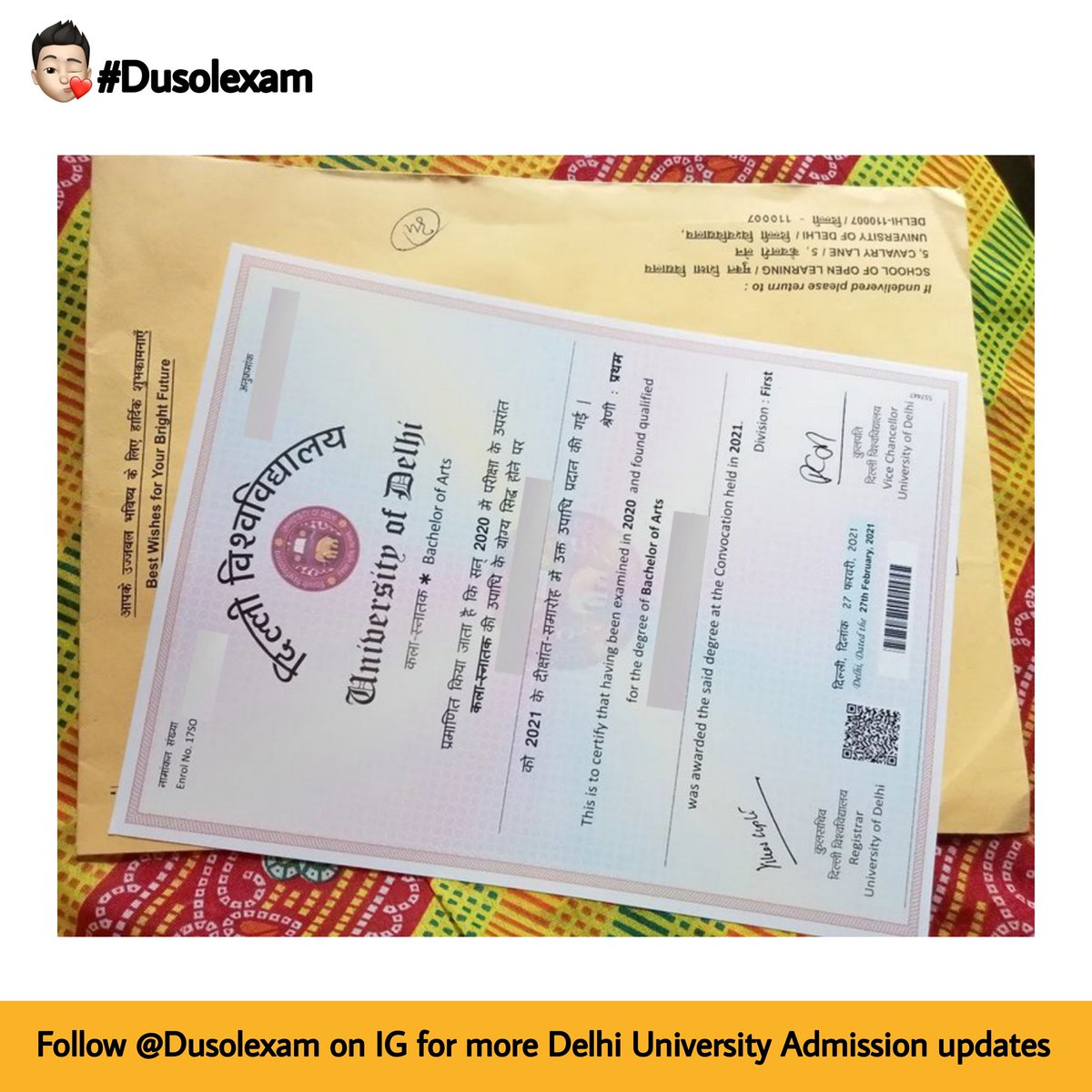 Graduation Degree By Delhi University For All Students Of DU Regular DU SOL instagram.com/p/CiTBCW3BTt6/…