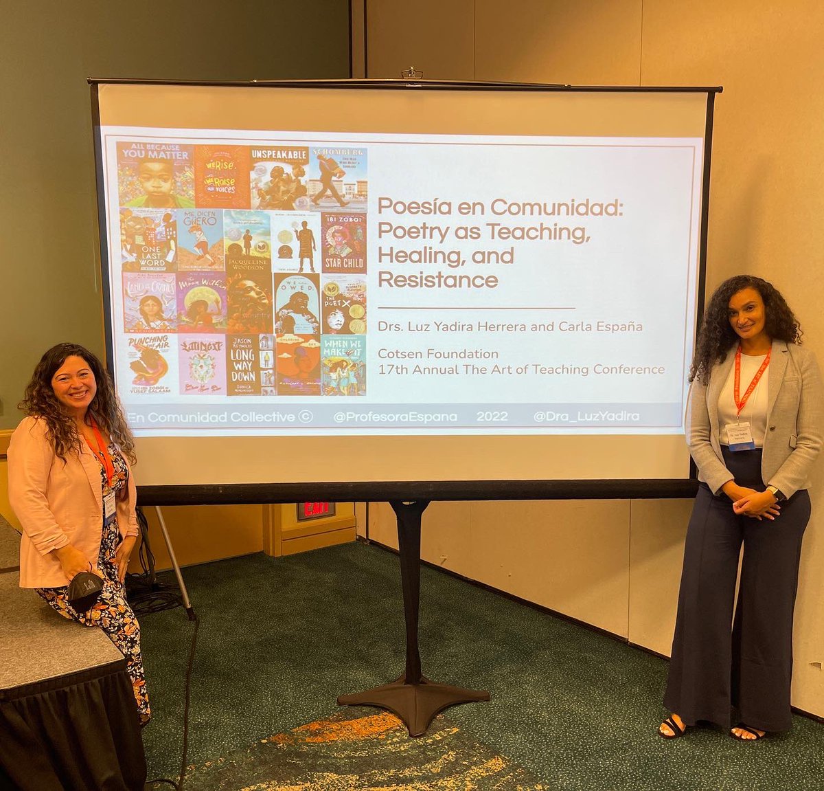 Thank you @CotsenAoT for a wonderful conference. What an engaged group of teachers 🙌🏼 Loved presenting with @Dra_LuzYadira, seeing our book at the conference, and connecting with friends.