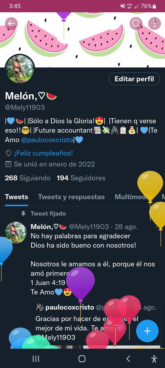 Gracias Señor por un año mas de vida en tus caminos🥰🤍🥳