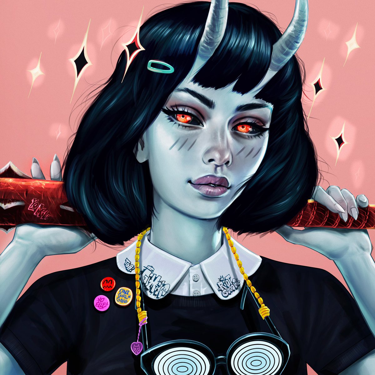 gimiksborn's tweet photo. Winona Kisinto โThe Grey Gooolโ โ Oni Goool, Dark Wish Clan โ๐โญ๏ธ
My #OniGirlGang @riotgoools Tribute piece dropping in the @tombheads Auction House in a lil over 1 hour...see yโall legends soon!โ๏ธ
https://t.co/dE7apGBEcY
#NFTCommmunity #NFTart #GimiksBorn #RiotGoools https://t.co/KZdAgoM3Oo