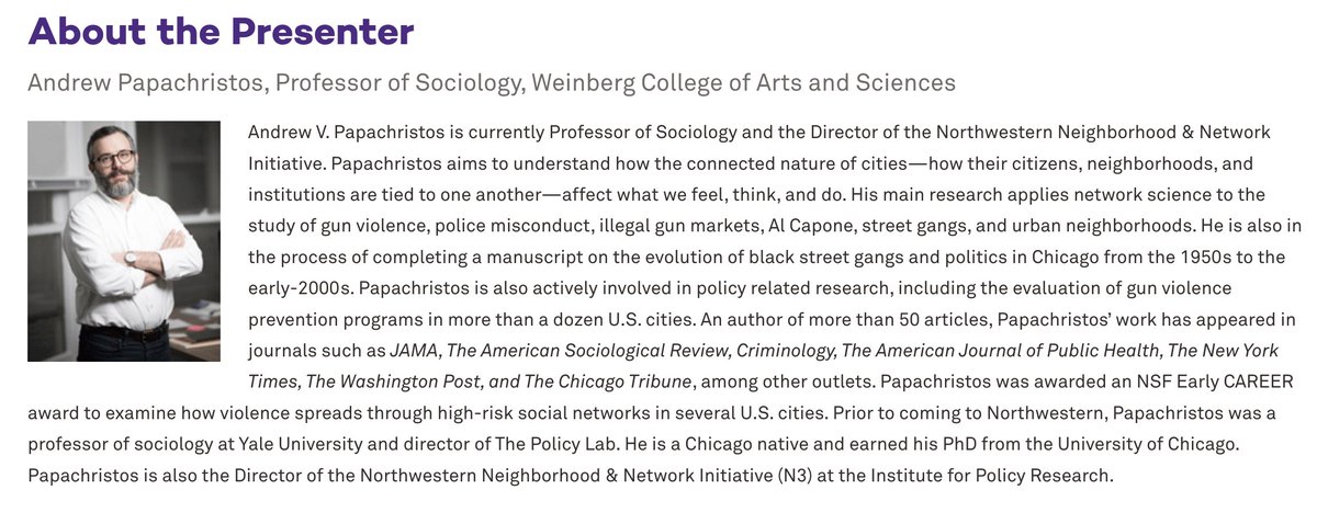 ChicagoNu's tweet photo. "How Can Network and Neighborhood Science Help us Understand and Do Something about America's Gun Violence Epidemic?"
Sept. 15, 5:15 PM Check–in, Reception
340 E Superior St, Chicago
$15 Recent @NUAlumni current students
$20 Alumni &amp; friends @NorthwesternU
https://t.co/2GTbAGT3es https://t.co/8H3z5UY3YO