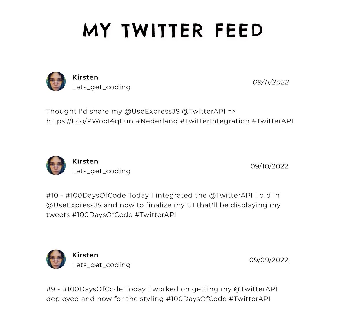 Lets_get_coding's tweet photo. #11 - #100DaysOfCode

I tried my hand at designing my twitter feed and will be doing some finishing touches tomorrow, if you guys have any awesome ideas on sassing this component up please #sendhelp! https://t.co/hU9G8cNsfu