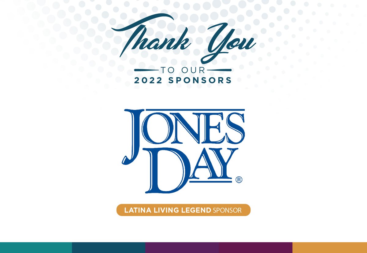 DFWH100's tweet photo. We are incredibly grateful to our 2022 legend sponsor, @JonesDay. Their support has been instrumental in helping us celebrate this year's Latina Living Legend and Emerging Latina Leader Awards. We are so thankful for your commitment to recognizing Latinas in North Texas. https://t.co/uYYJApyh05