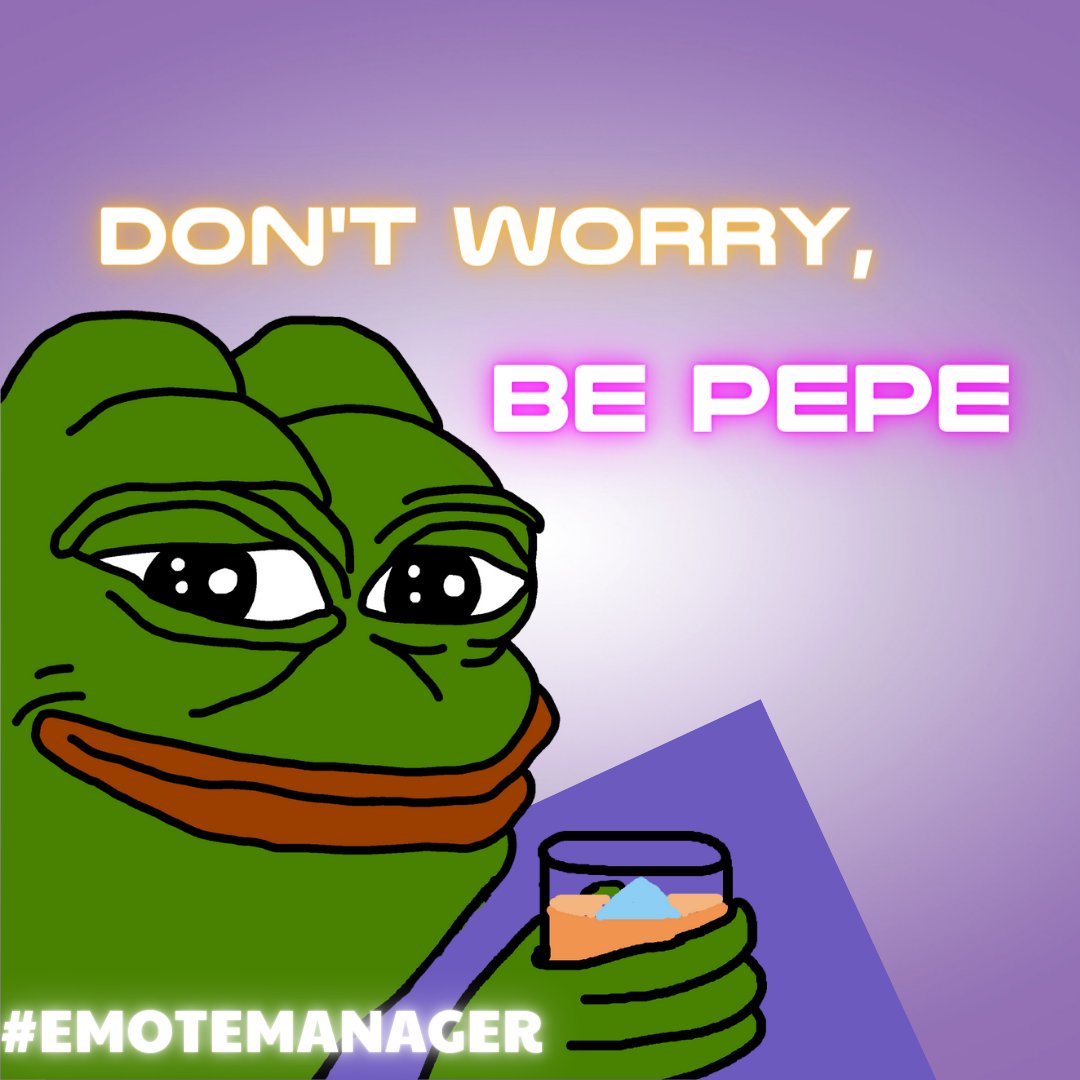 EmoteManager's tweet image. How could you every worry, knowing pepe is on your side.
Use #EmoteManager to add him to your #Discord server ASAP !!!