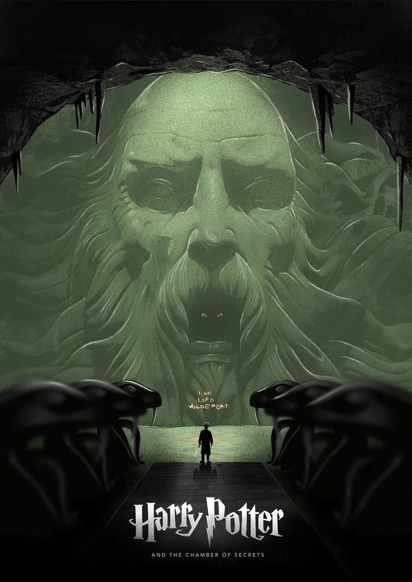 EiProfeta's tweet photo. Pósters de las ocho entregas de Harry Potter. Increíble el arte de Simon Fairhurts. (Parte 1/2) https://t.co/58Twf3fvWi