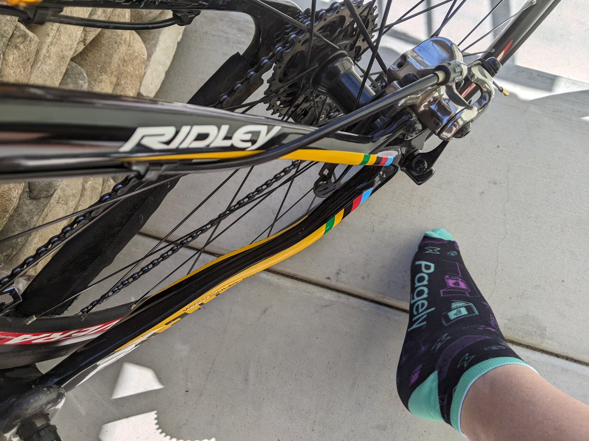 MananaNoMas's tweet photo. Got my @Pagely socks and my @Ridley_Bikes ... 16 miles knocked out post #WCUS22 https://t.co/ngydZErR8P